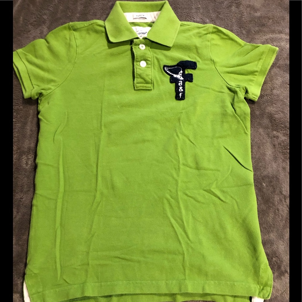 abercrombie kids green polo shirt